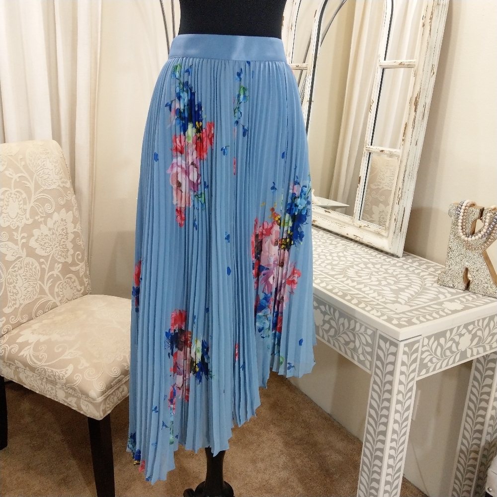 🍒NWT🍒 TED BAKER ASYMMETRICAL PLEATED SKIRT - Picture 3 of 11